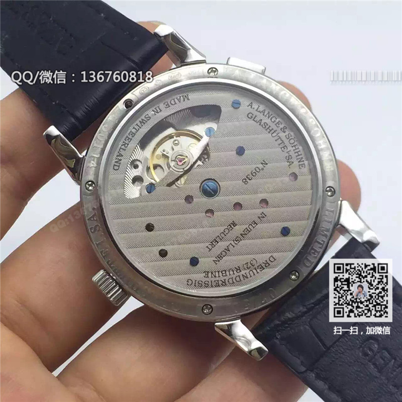 高仿朗格手表-月相三针分离手动机械背透皮带男表109.025